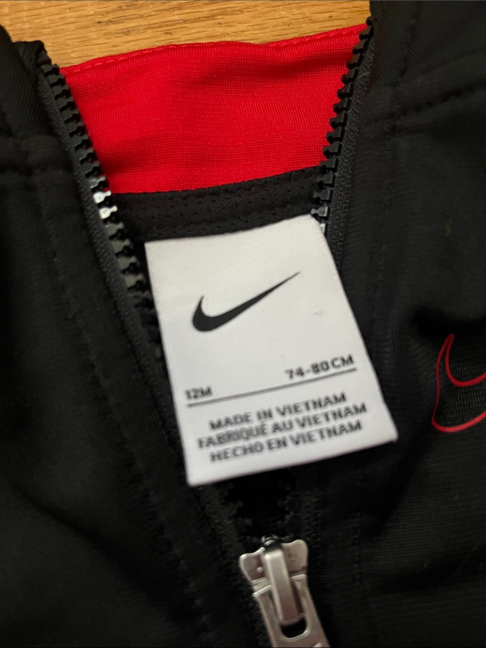 NWT Nike Red, Black and White Toddler Zip-Up Jacket - Picture 2 of 2